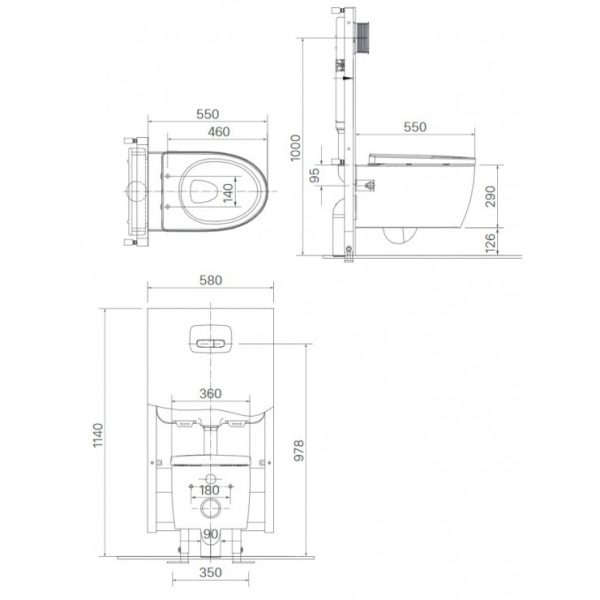 Bồn cầu treo tường nắp rửa cơ INAX AC-952 + CW-S15VN