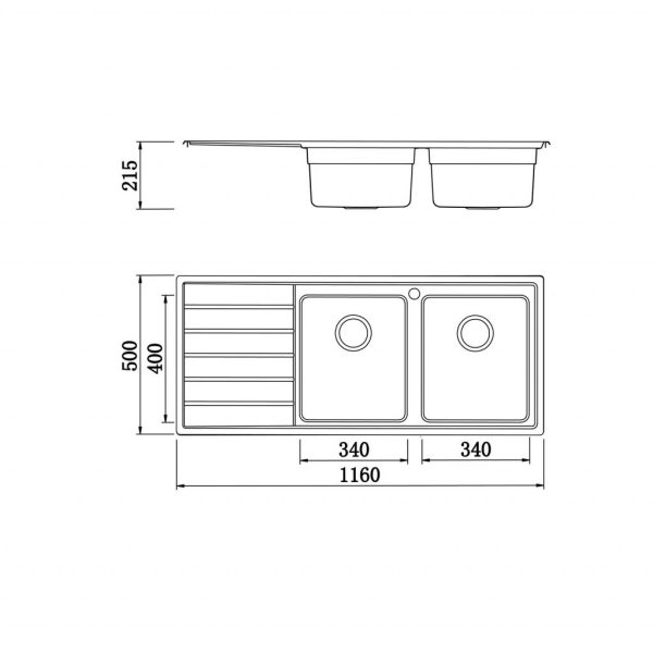 Chậu rửa bát Premium KS11650 2B