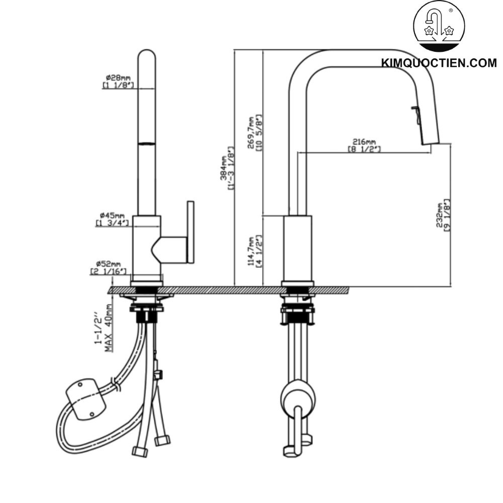 Vòi chậu bếp LEO KLUGER KLF0015C