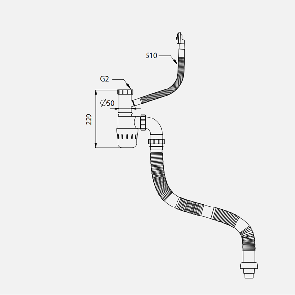 Siphon chậu rửa bát Kluger KSP-301