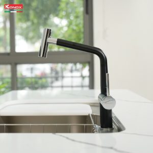 Vòi rửa bát dây rút Volta Black