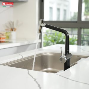 Vòi rửa bát dây rút Volta Black