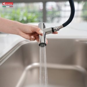 Vòi rửa bát dây rút Volta Nickel