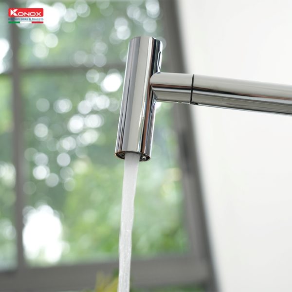 Vòi rửa bát dây rút Volta Chrome