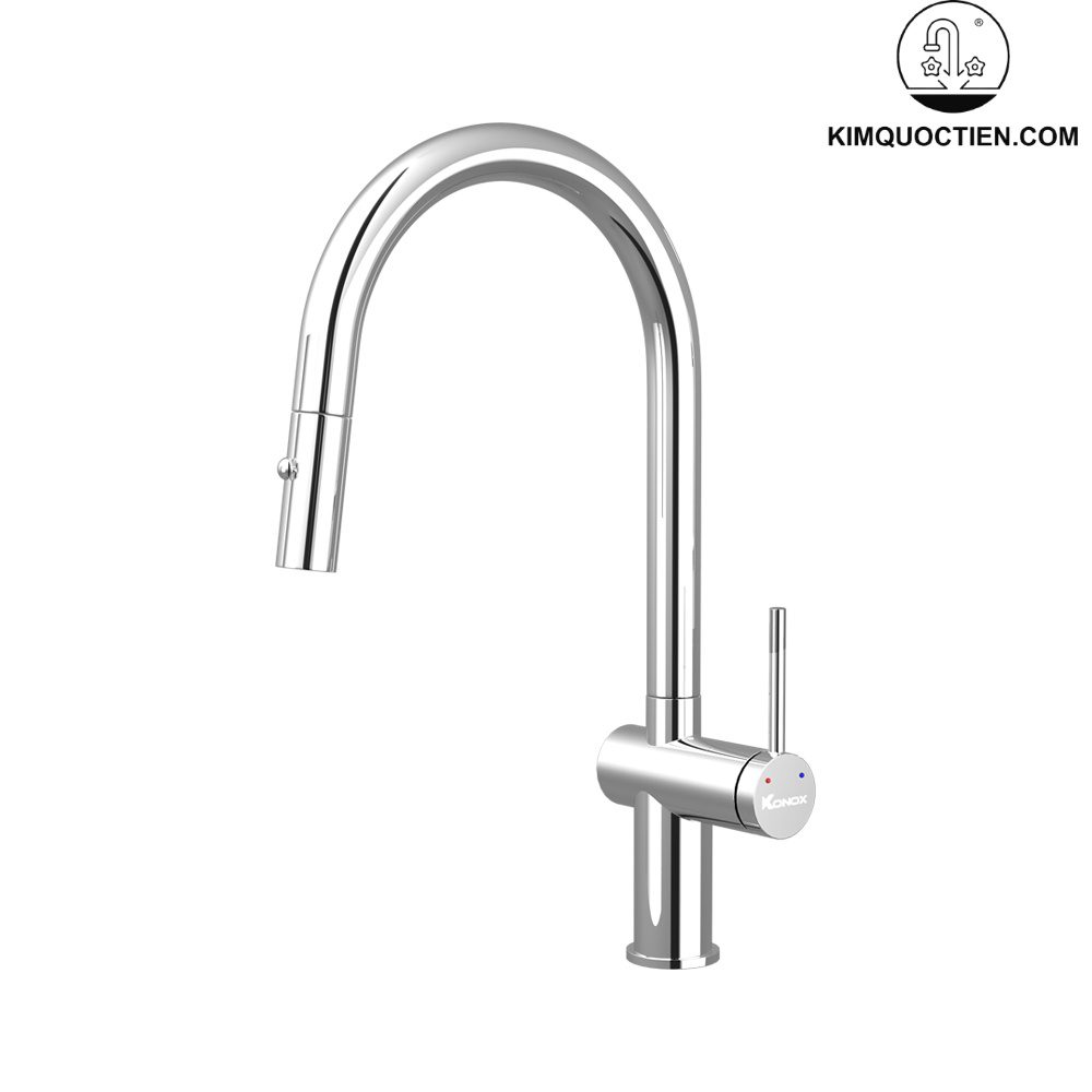 Vòi rửa bát dây rút Konox Comfor Chrome