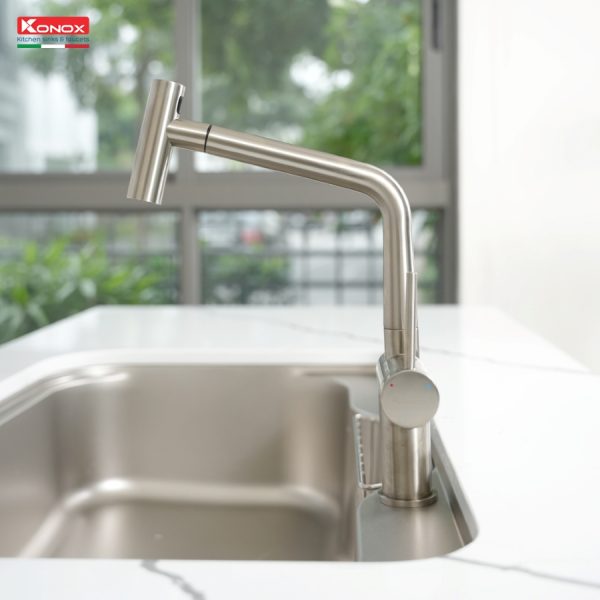 Vòi rửa bát dây rút Volta Nickel
