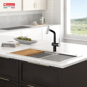 Vòi rửa bát dây rút Volta Black