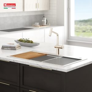 Vòi rửa bát dây rút Volta Nickel