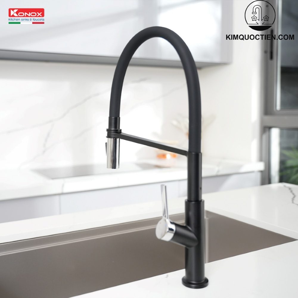 Vòi rửa bát thân mềm Tema Black