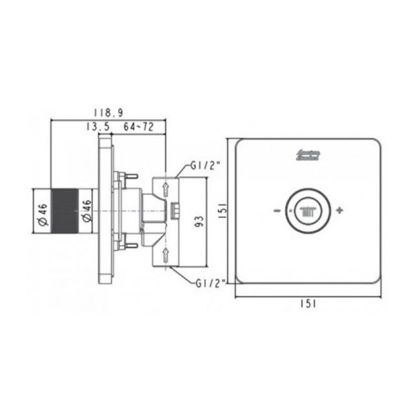 Nút điều chỉnh vòi sen âm tường American Standard FFAS0926HG