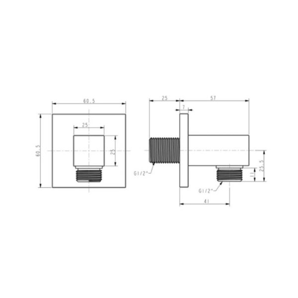 Co nối vòi sen âm tường American Standard FFAS9142CS
