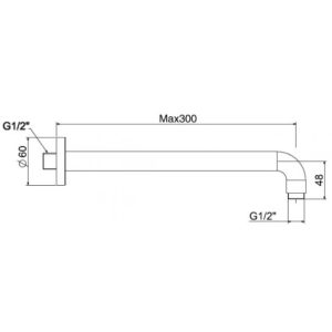Bản vẽ Thanh nối đầu sen American Standard FFAS9909