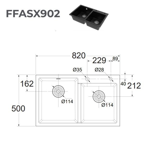 Chậu rửa chén đôi American Standard FFASX902