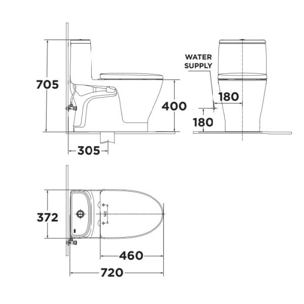Bồn cầu nắp điện tử American Standard VF-1863PL