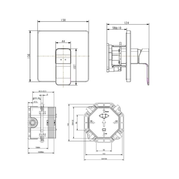 Van điều chỉnh vòi sen âm tường American Standard WF-1322BHG