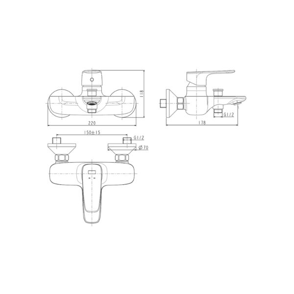 Vòi sen tắm American Standard WF-1711NCS nóng lạnh