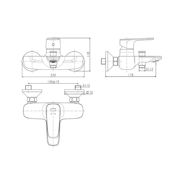 Vòi sen tắm American Standard WF-1711NHG