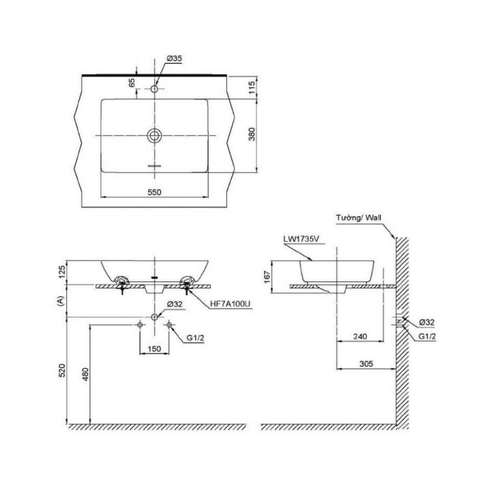 Lavabo đặt bàn TOTO LT1735#MBL màu đen mờ