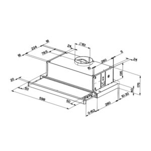 Bản vẽ kỹ thuật Máy hút mùi Hafele HC-H6013TB 533.89.000 âm tủ