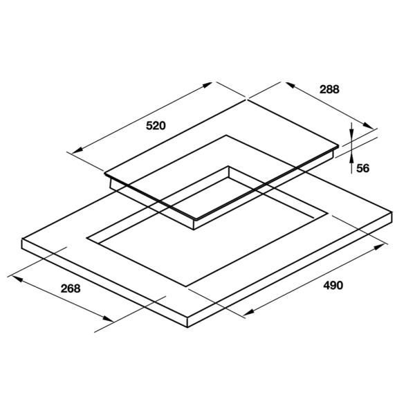 Bếp từ domino Hafele HC-I3021B 536.61.930 2 vùng nấu
