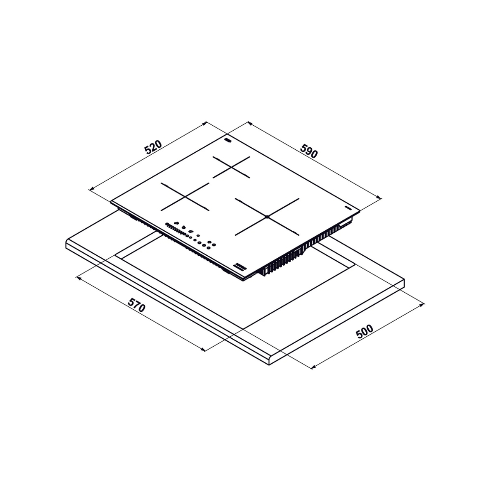 Bếp từ 3 vùng nấu Hafele HC-I6035B 533.09.961
