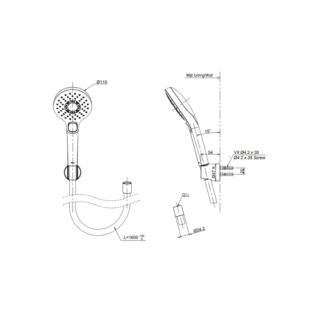 Bát sen massage 3 chế độ TOTO TBW01010A#BRG vàng hồng mờ