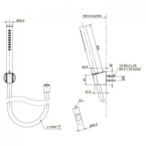 Bản vẽ tay sen TOTO TBW02017A#MBL màu đen mờ