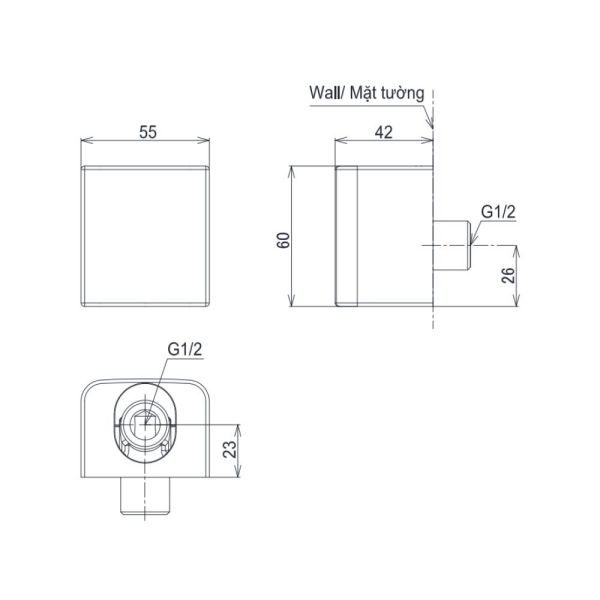 Bản vẽ kỹ thuật gác sen TOTO TBW160N0A
