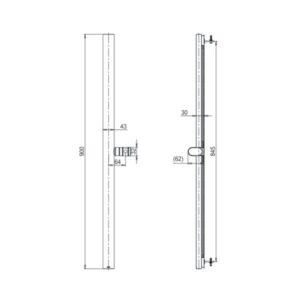 Bản vẽ kỹ thuật thanh trượt sen TOTO TBW160V0A