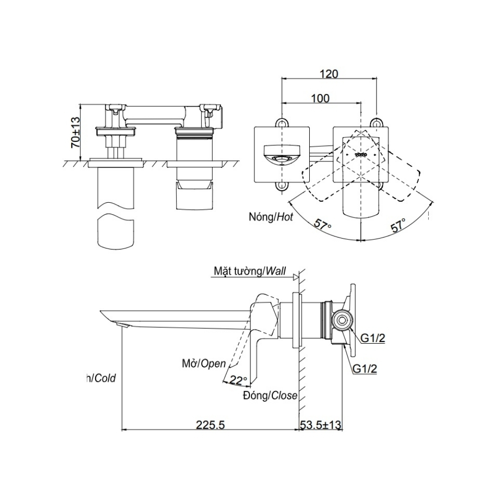 Vòi lavabo TOTO TLG02311BB#BFG màu vàng pháp mờ