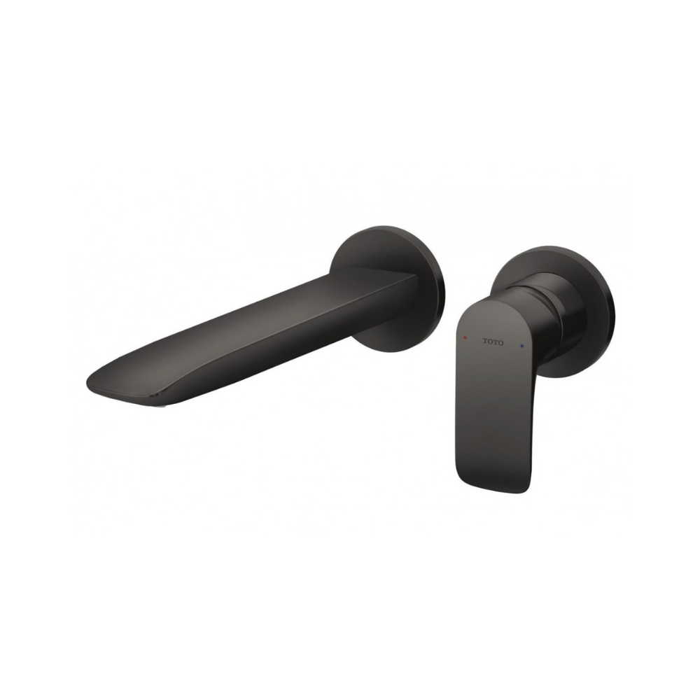 Vòi chậu gật gù nóng lạnh gắn tường GA (2 lỗ) TOTO TLG04310BB#MBL đen mờ