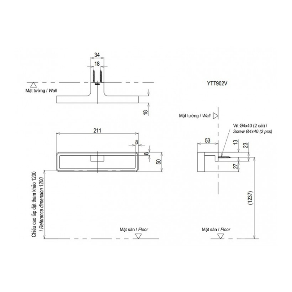 Vòng treo khăn G TOTO YTT902V#BRG vàng hồng mờ