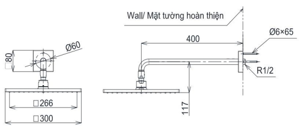 Bản vẽ kỹ thuật bát sen TOTO TBW08003A#BFG gắn tường màu vàng pháp mờ