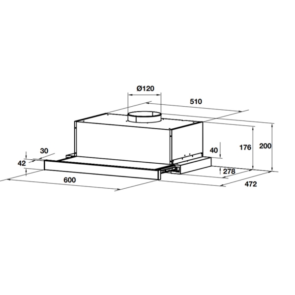 Máy hút mùi Hafele HC-H6021TS 533.86.812 âm tủ