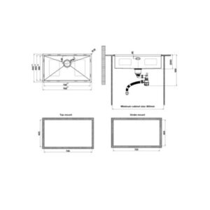 Chậu rửa chén Hafele WS R0 HS24-SSN1S-7644_SILVER 567.24.467