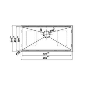 Chậu rửa chén WS R0 HS24-SSN1S-8644_SILVER 567.24.477