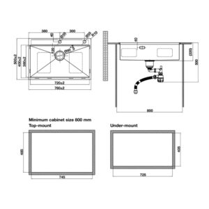 Chậu rửa chén Hafele WS R10 HS25-SSN1S-7650 567.24.484 màu titan