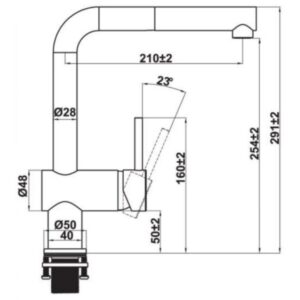 Bản vẽ kỹ thuật Vòi rửa chén Hafele HT21-CH1P254 577.55.200