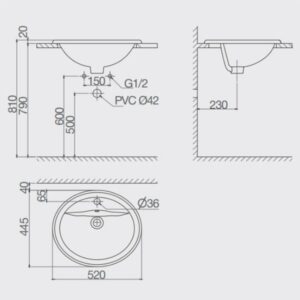 Bản vẽ kỹ thuật Chậu dương vành CD12