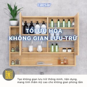 Tủ gương Caesar EM01100W7V màu vân gỗ 100cm