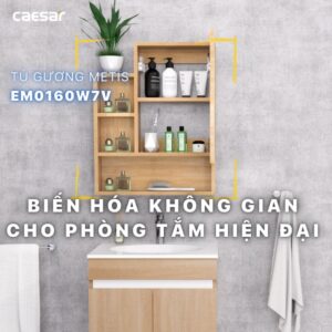 Tủ gương Caesar EM0160W7V màu vân gỗ 60cm