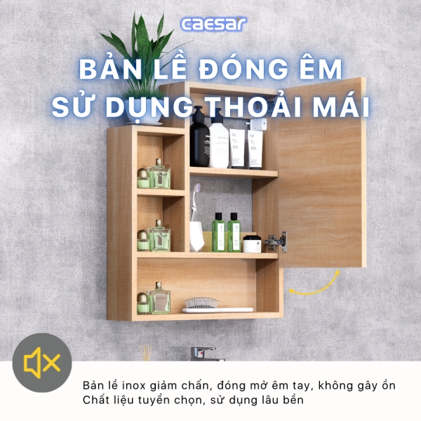 Tủ gương Caesar EM0160W7V màu vân gỗ 60cm