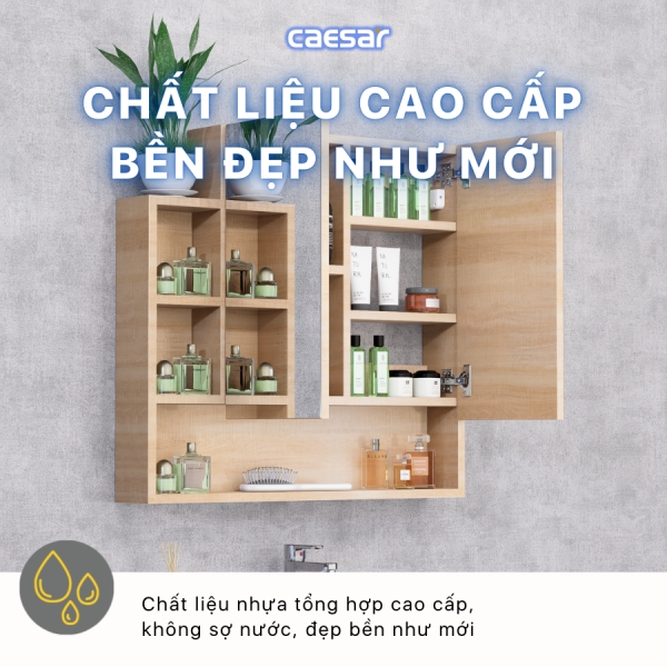 Tủ gương Caesar EM0180W7V màu vân gỗ 80cm