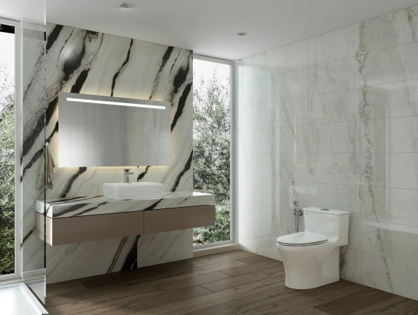 Bàn cầu một khối HL2 + Xịt VG826 + VG853 thiết kế thời thượng