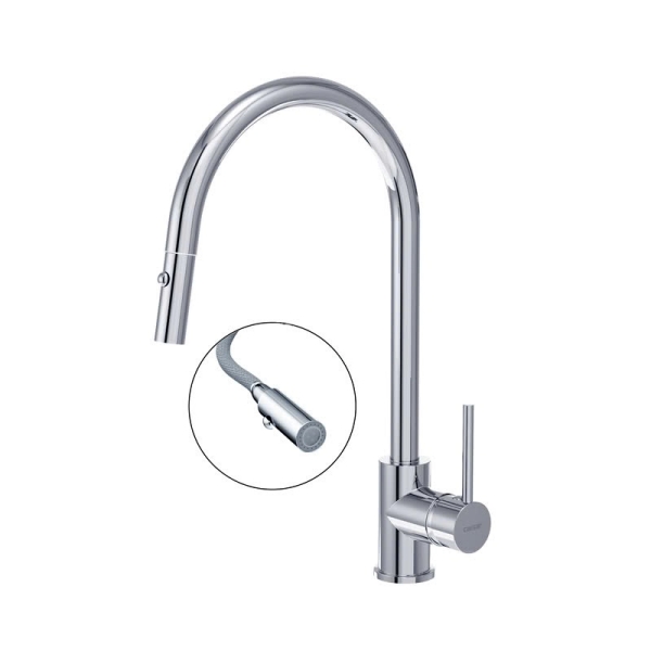 Vòi rửa chén Caesar K079C nóng lạnh dây rút