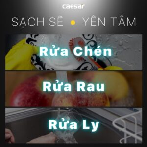 Vòi rửa chén Caesar K079C nóng lạnh dây rút