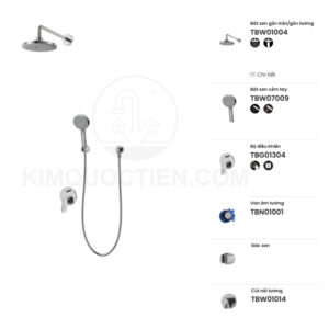 Sen tắm âm tường TOTO TBG01304BA/TBN01001B/TBW01004A/TBW07009A/TBW01014B nóng lạnh