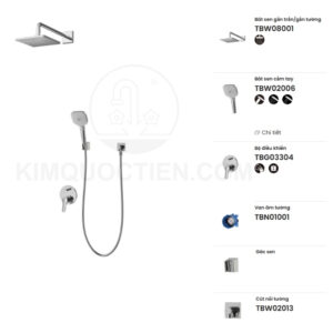 Sen tắm âm tường TOTO TBG03304BA/TBN01001B/TBW08001A/TBW02006V/TBW02013B nóng lạnh