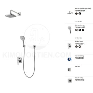 Sen tắm âm tường TOTO TBG07304VA/TBN01001B/TBW02004A/TBW02006V/TBW02013B nóng lạnh