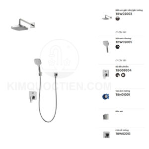 Sen tắm âm tường TOTO TBG09304VA/TBN01001B/TBW02003A/TBW02005V/TBW02013B nóng lạnh